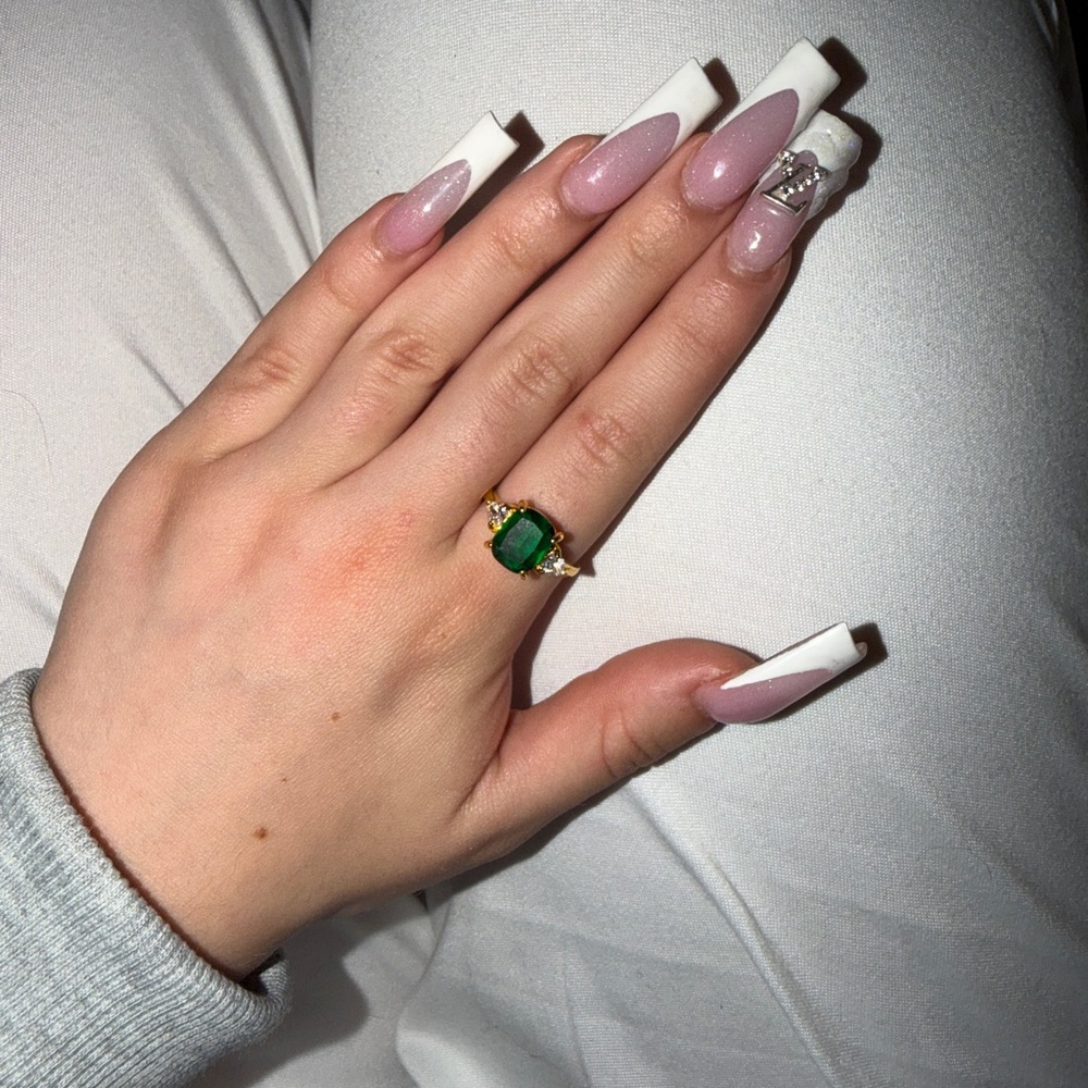 Green Gemstone Gold Ring